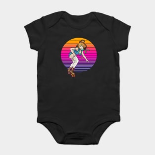 Neon Sunset Skater Baby Bodysuit